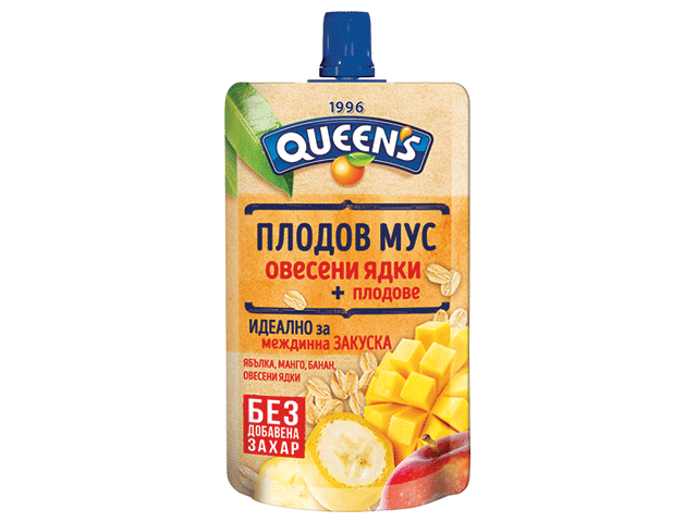КУИНС ПЛОДОВ МУС ОВЕСЕНИ ЯДКИ/МАНГО 200гр.